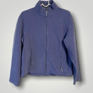 L.L.Bean Purple Blue Periwinkle Long Sleeve Full Zip Fleece Vintage Sweater